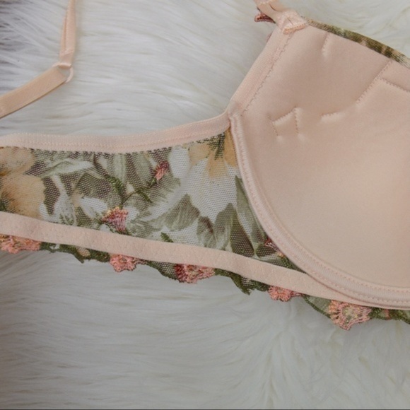 34C Lise Charmel Lace Tropical Floral Appliqué Underwire Bra - Picture 5 of 9